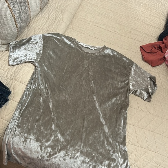 Silver velvet dress - Picture 2 of 3